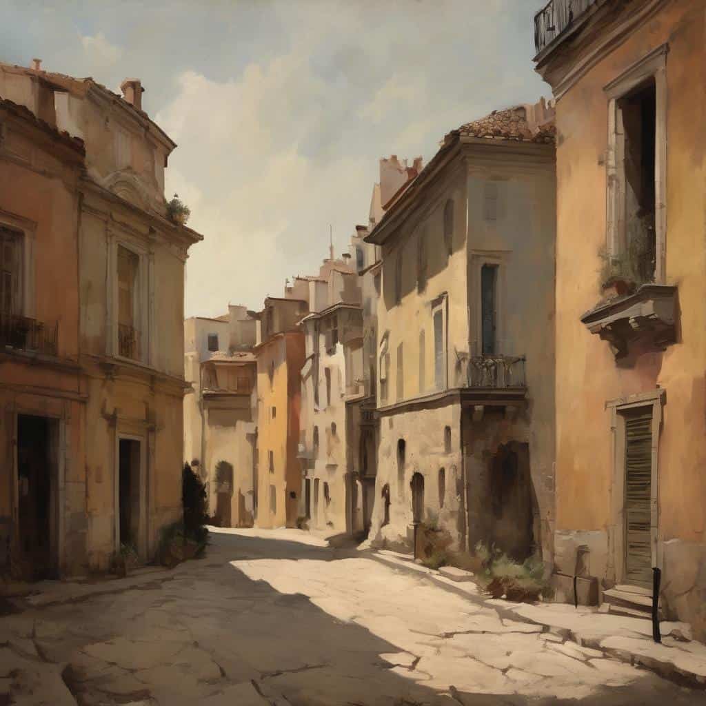 Παλιά πολυκατοικίες σε μια ήσυχη γραφική γειτονιά της Ελλάδας, χαρακτηριστικό δείγμα ιστορικού αστικού χαρακτήρα.